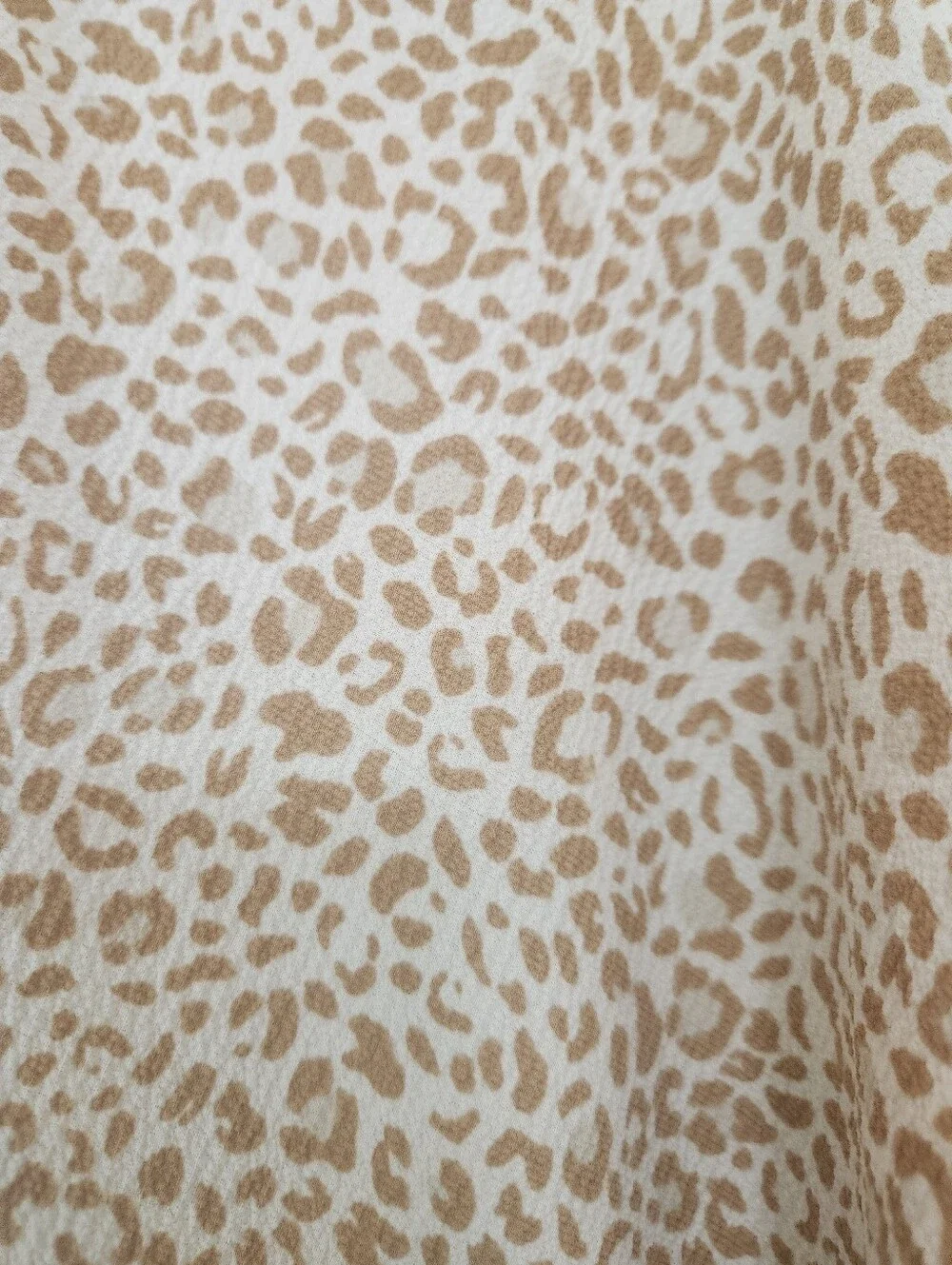 Leopard Print Kimono Cover Up Tan White Wrap Open Tunic One Size